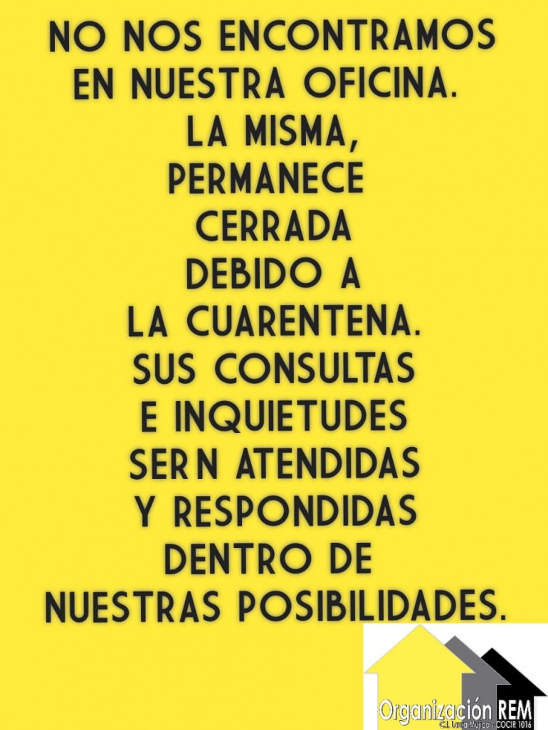 IMPORTANTE COMUNICACION CON LA INMOBILIARIA